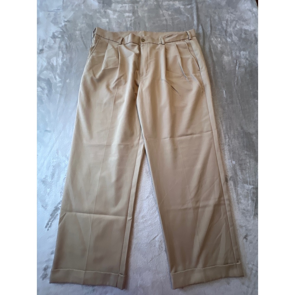 Pro Tour Golf Pants Mens 40x29 Khaki Pleated Coolplay Performance